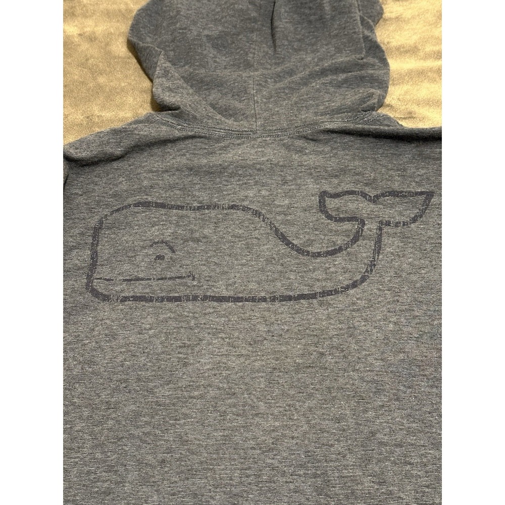 Vineyard Vines Youth Boys L 16 Blue Hooded Stripe Lightweight Edgartown T-Shirt